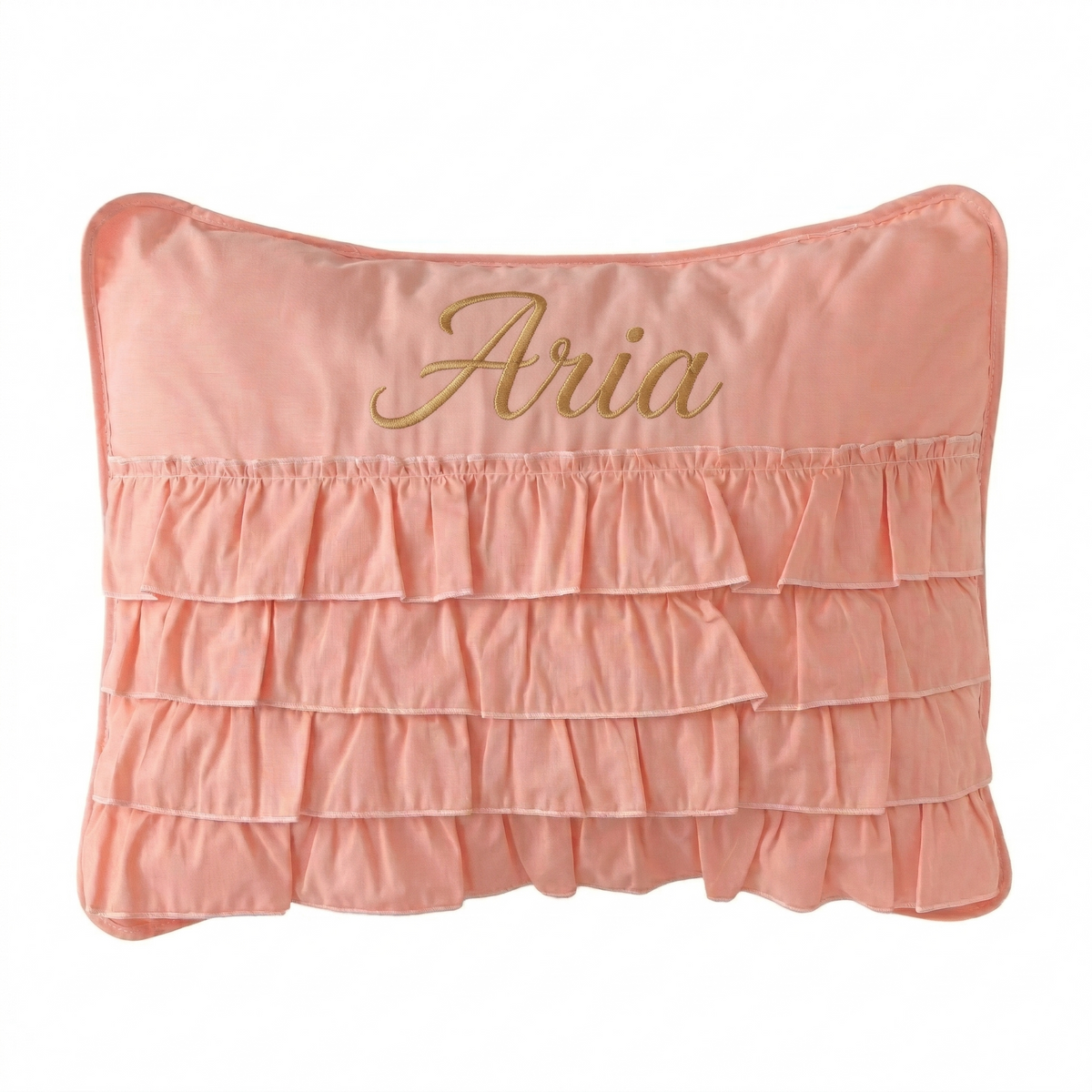 Personalisiertes Baby-Kissen mit Handstickerei – Luna-Serie Rosa – Geburtsgeschenk – Joyful Kids – Foto 1