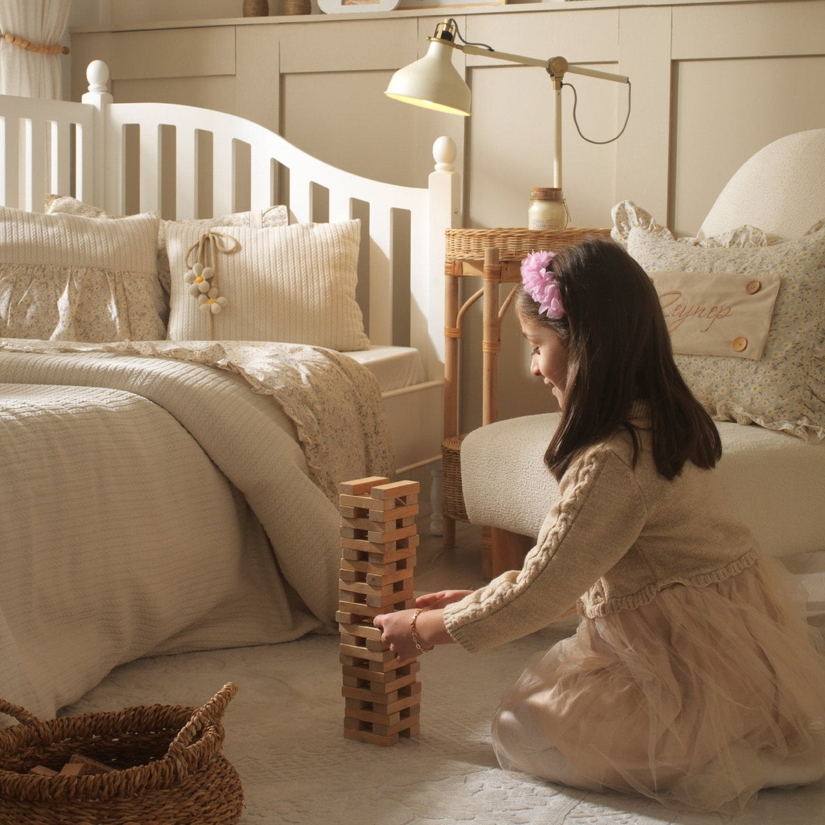 Montessori-Baby-Schlafset – Daisy Gänseblümchen-Steppdecke – 8-teilig – Joyful Kids – Foto 1