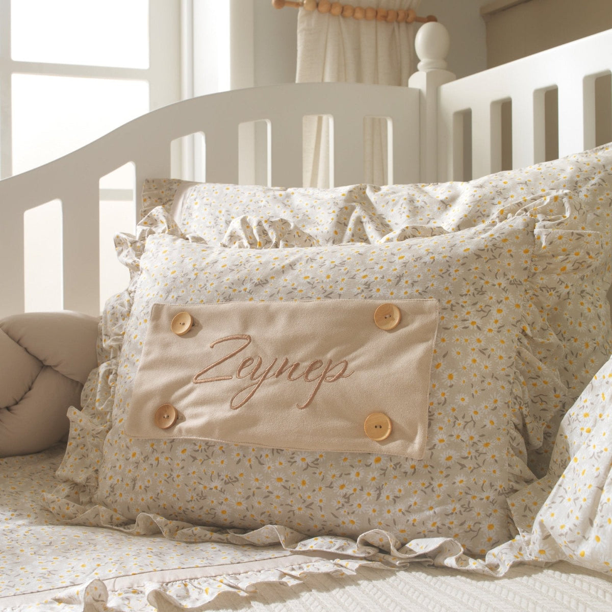 Montessori-Baby-Schlafset – Daisy Gänseblümchen-Steppdecke – 8-teilig – Joyful Kids – Foto 9