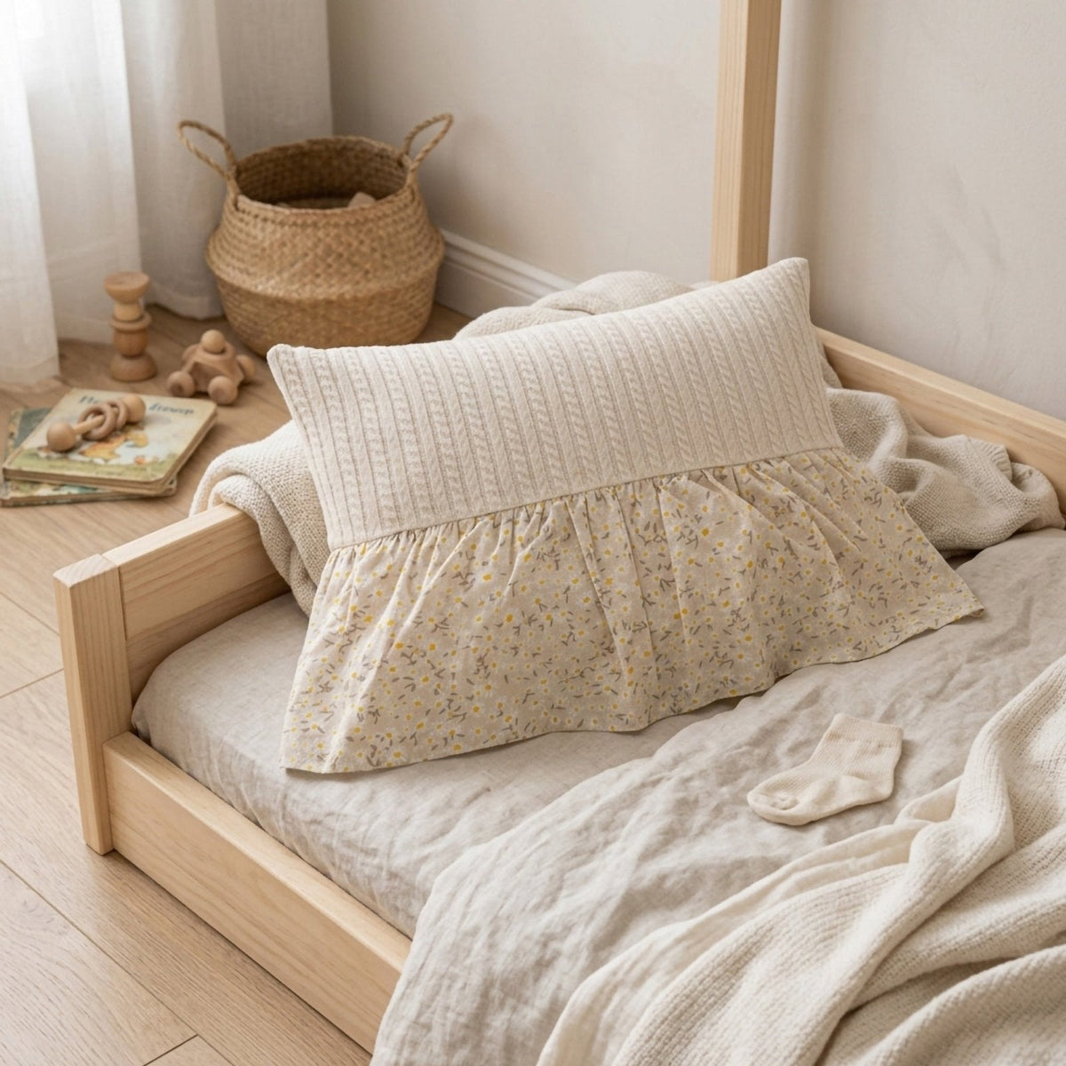 Daisy Dekokissen – Boutique Rüschendetail 45x35 – Babyzimmer-Kissen – Joyful Kids – Foto 3