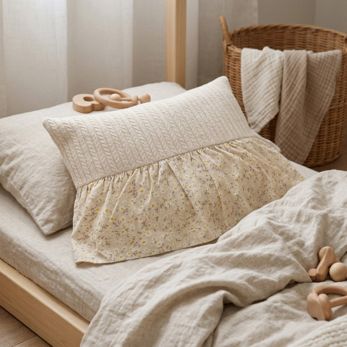 Daisy Dekokissen – Boutique Rüschendetail 45x35 – Babyzimmer-Kissen – Joyful Kids – Foto 5