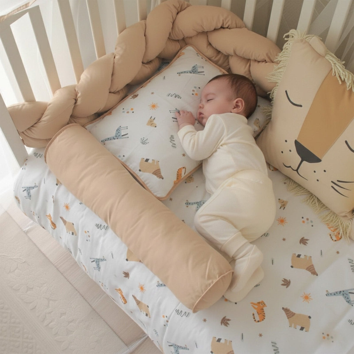 Jungle-Safari-Musselin-Baby-Schlafset – Mit Nestchen – Foto 2