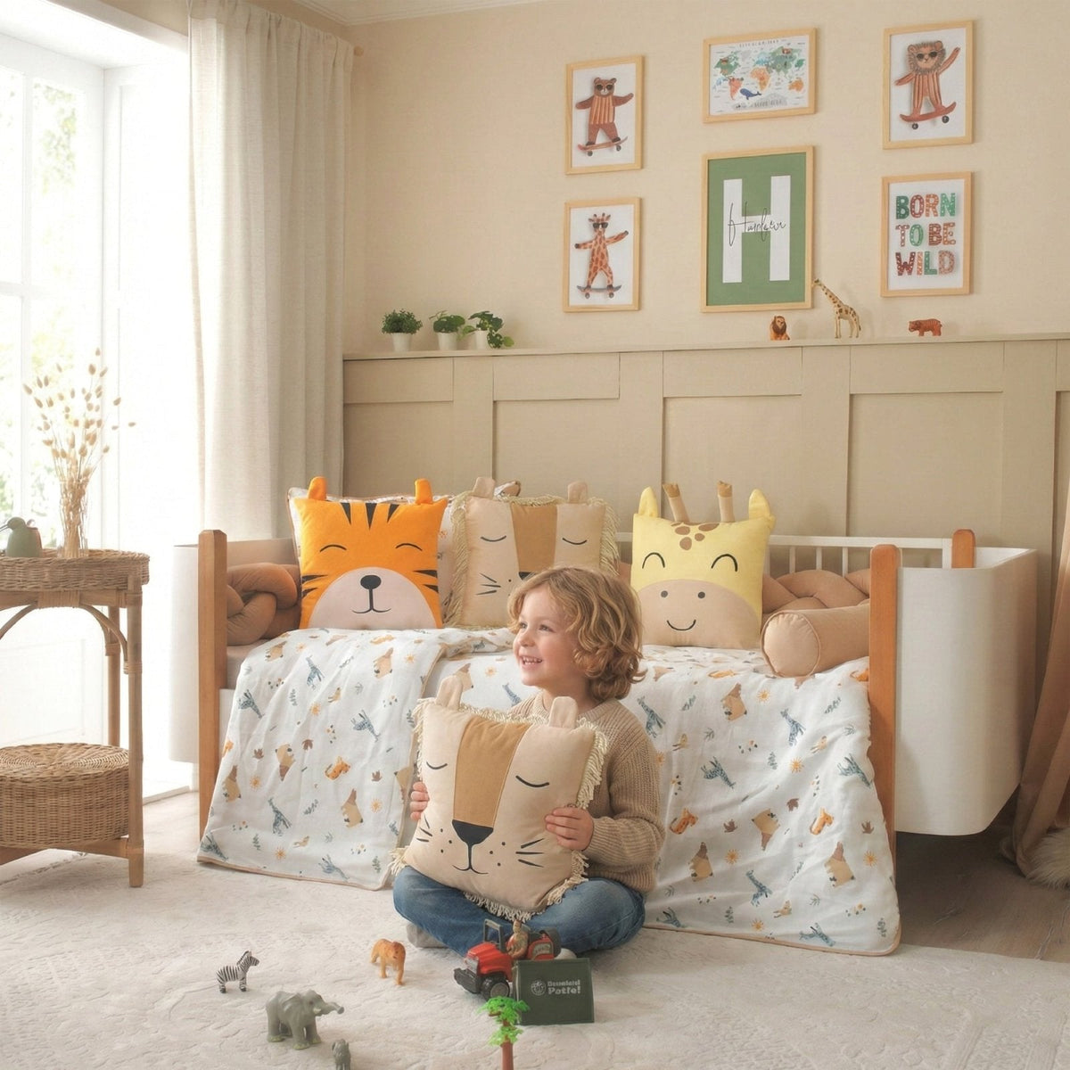 Montessori-Baby-Schlafset Safari – Jungle-Musselin – 9-teilig – Joyful Kids – Foto 1
