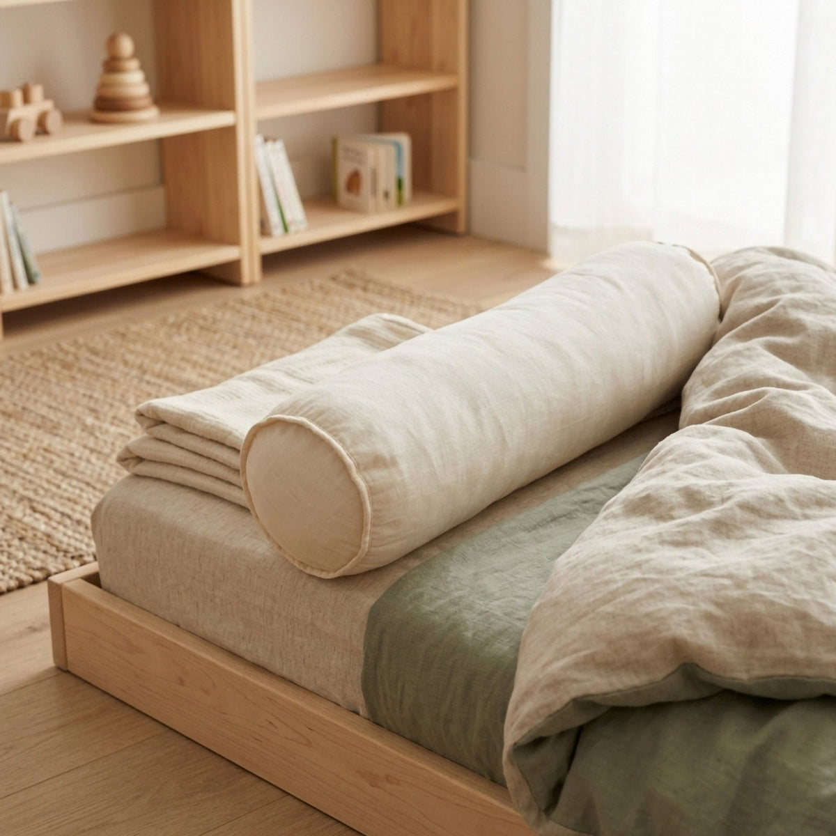 Misty Brown Zylinderkissen – Boutique 60x15 Kaffee-Creme – Joyful Kids – Foto 2
