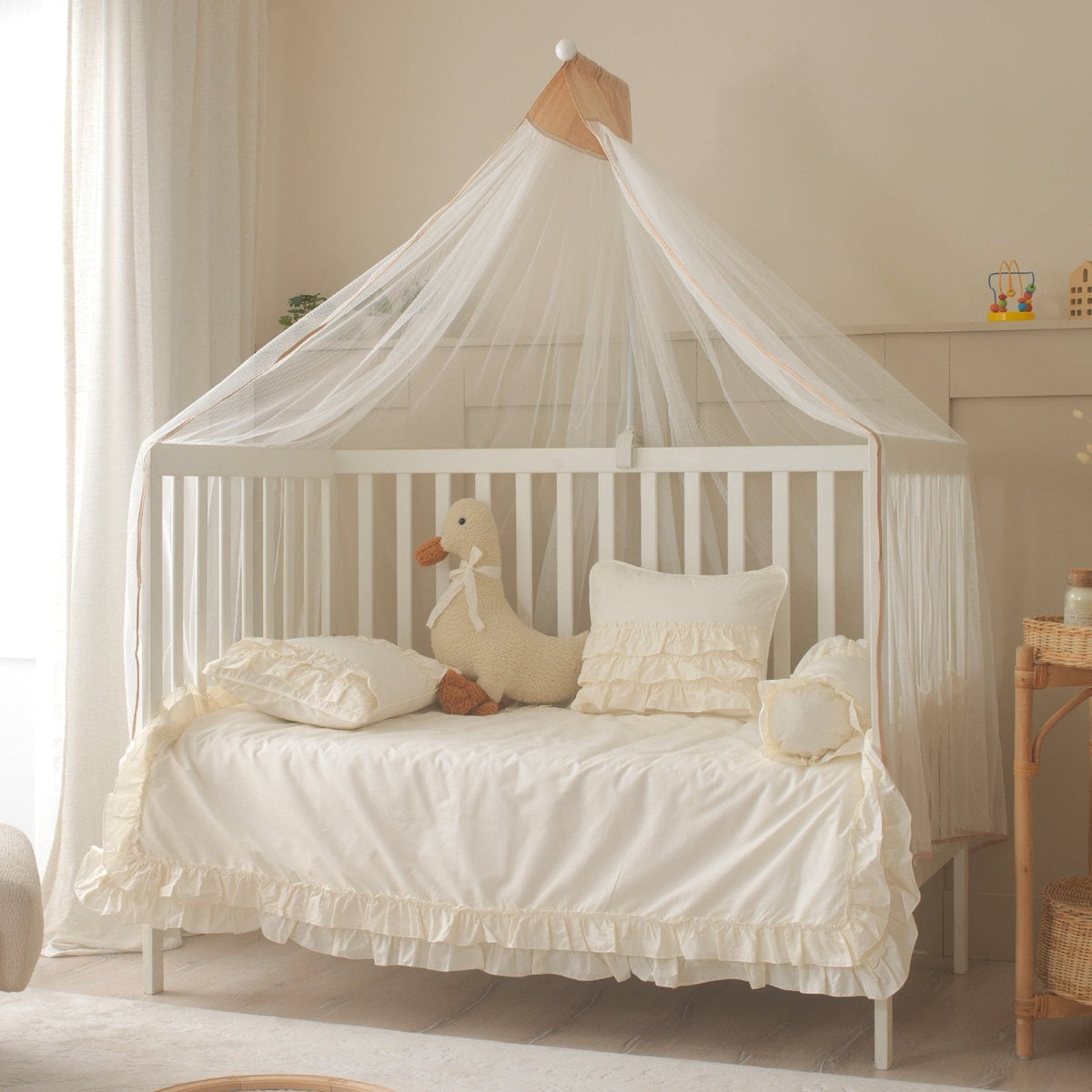 Baby-Schlafset Luna – Creme-Rüschen 100 % Baumwolle – Joyful Kids – Foto 1