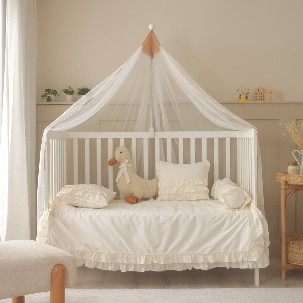 Baby-Schlafset Luna – Creme-Rüschen 100 % Baumwolle – Joyful Kids – Foto 3