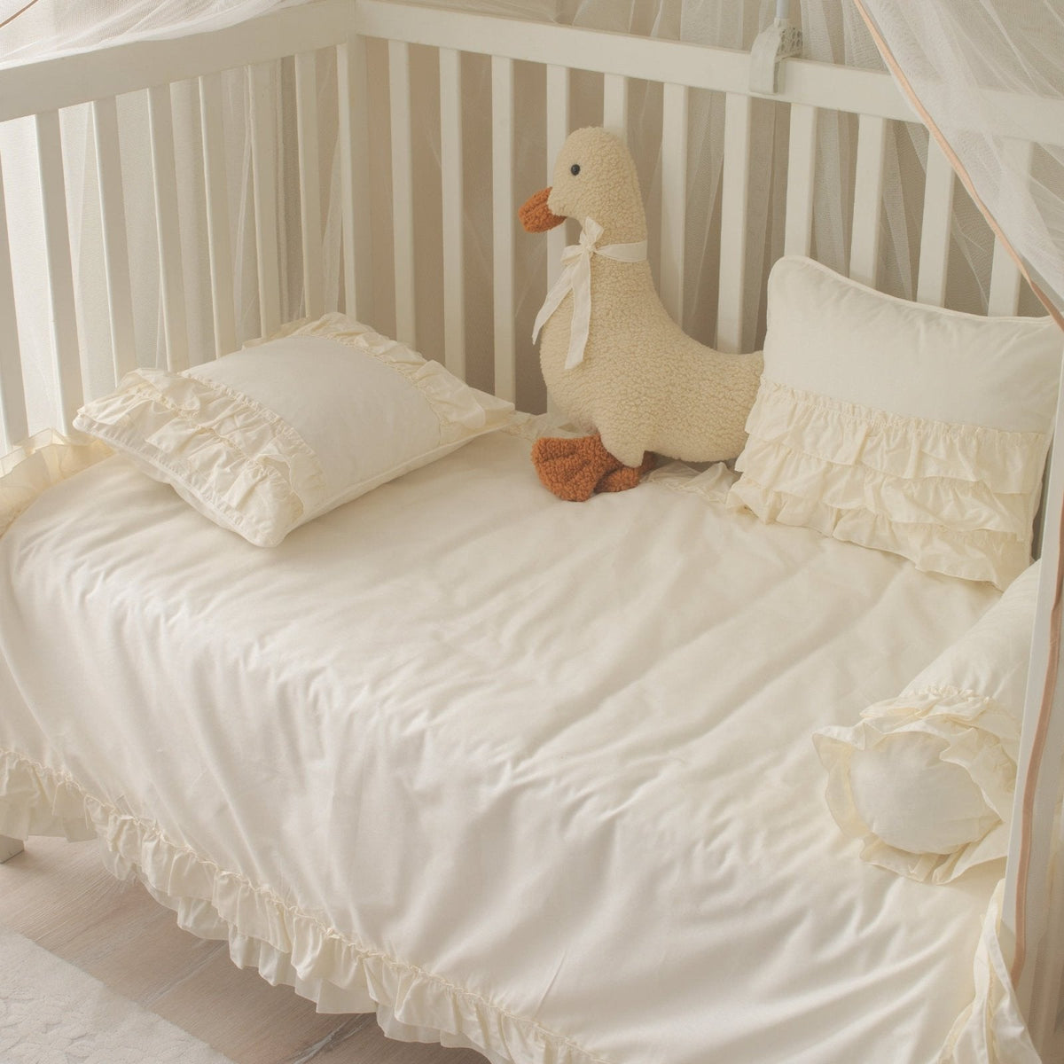 Baby-Schlafset Luna – Creme-Rüschen 100 % Baumwolle – Joyful Kids – Foto 6