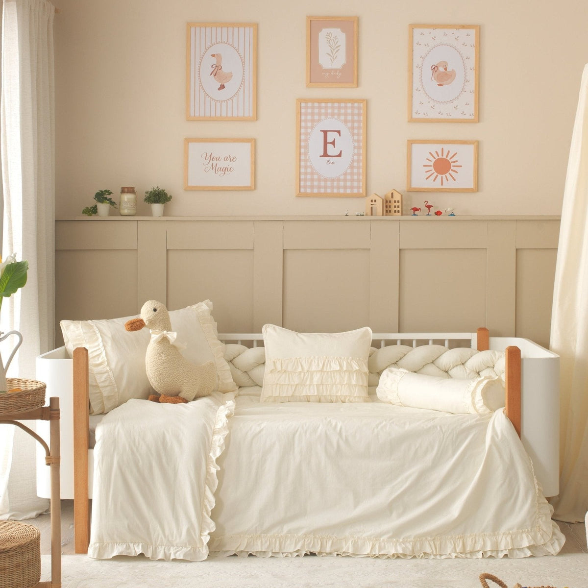 Montessori-Baby-Schlafset – Luna Creme-Rüschen – 100 % Baumwolle – Joyful Kids – Foto 5