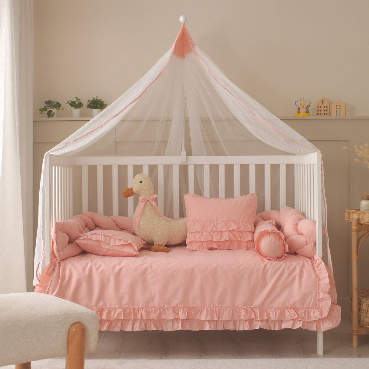 Luna Rosa Rüschen-Baby-Schlafset – Mit Nestchen – Foto 3