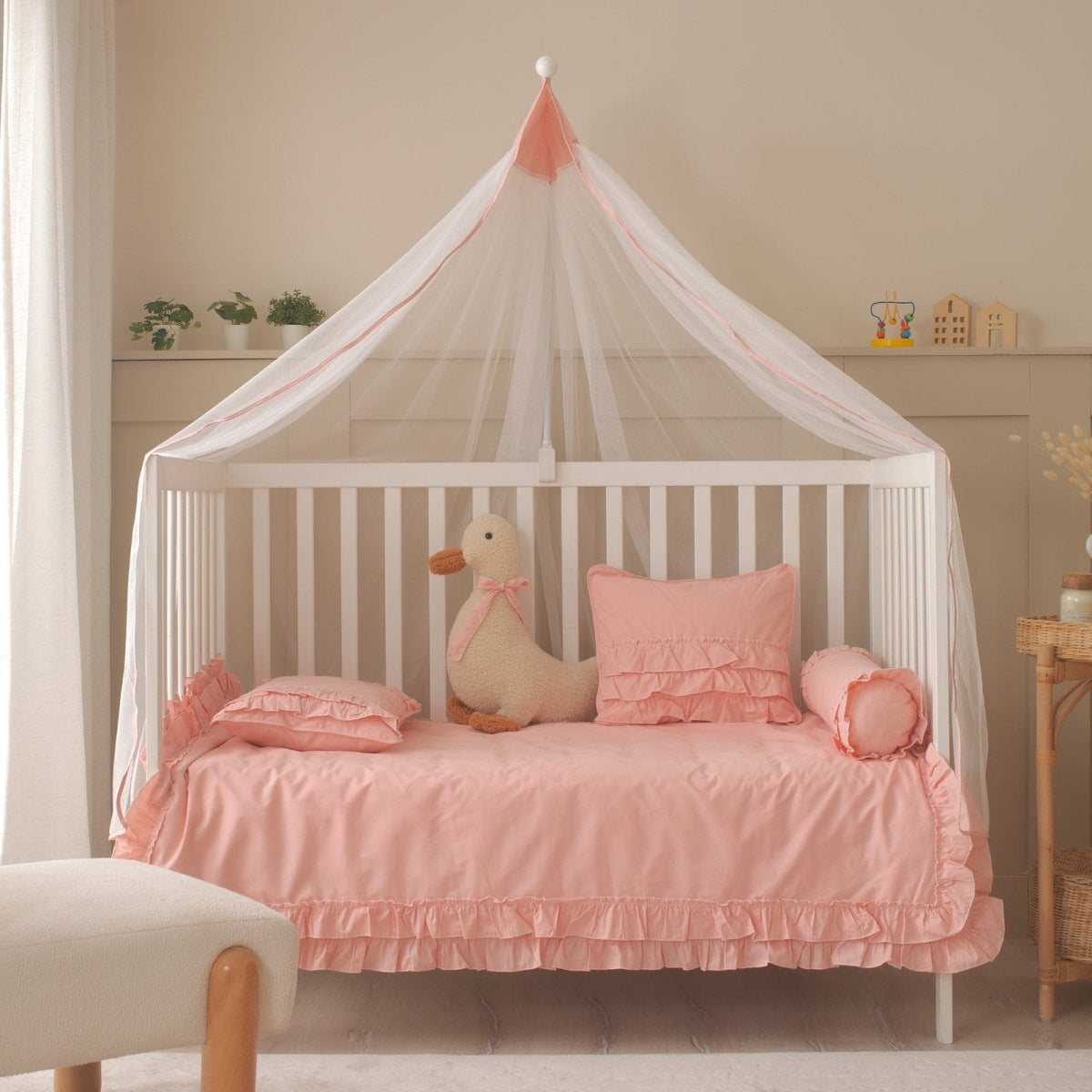 Baby-Schlafset für Mädchen Luna – Rosa Rüschen 100 % Baumwolle – Joyful Kids – Foto 3