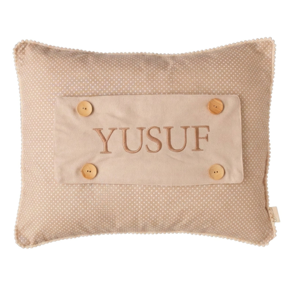 Personalisiertes Baby-Kissen mit Handstickerei – Misty Brown Braune Katze – Geburtsgeschenk – Joyful Kids – Foto 4