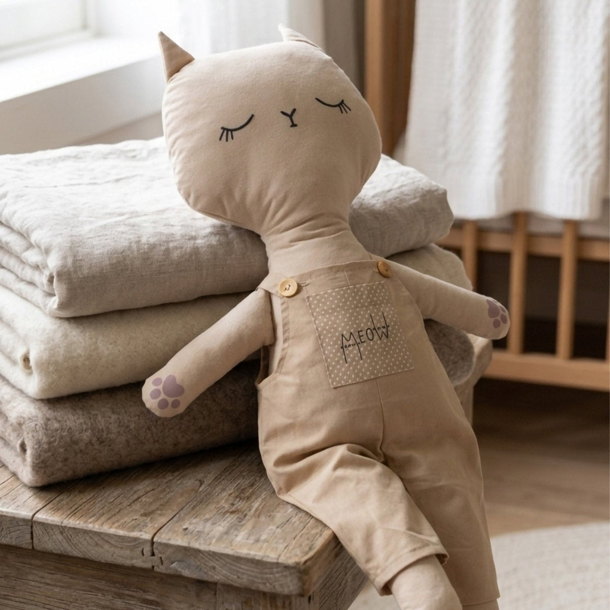 Milo Katze Schlafgefährte – Misty-Brown-Serie Handgefertigt – Boutique – Joyful Kids – Foto 1