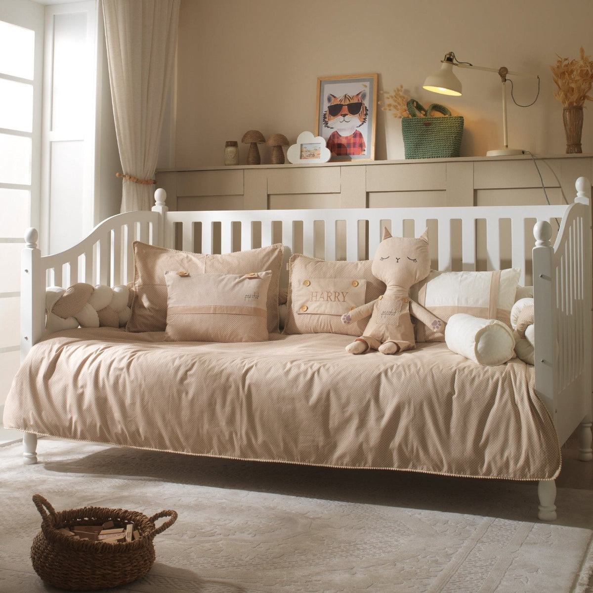 Montessori-Baby-Schlafset – Misty Brown Bommel-Katze – 8-teilig – Joyful Kids – Foto 7
