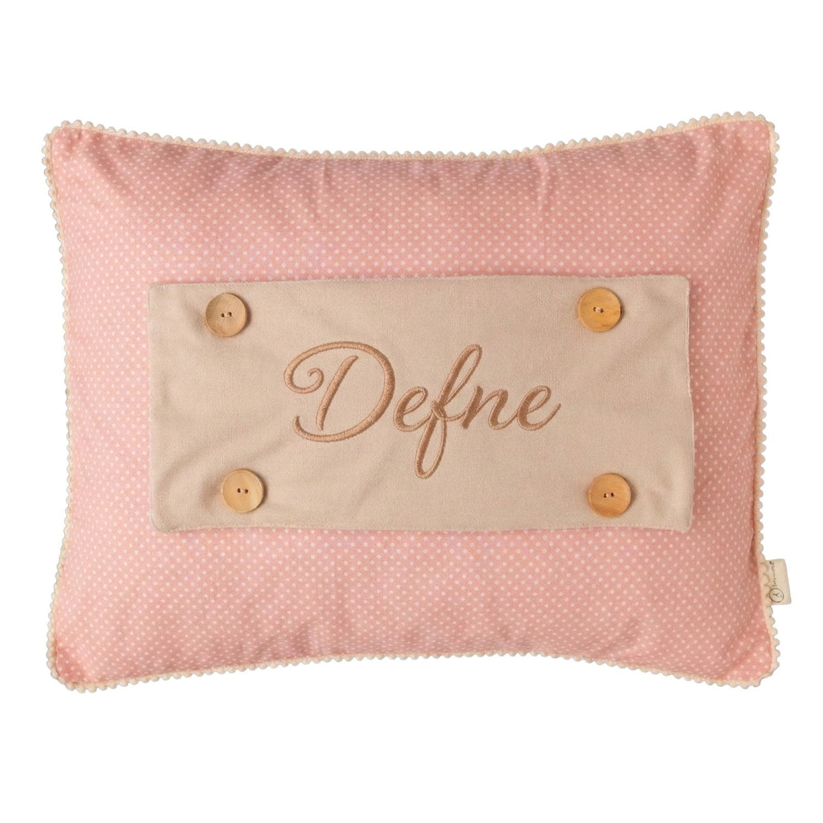 Personalisiertes Baby-Kissen mit Handstickerei – Misty Pink Rosa Katze – Geschenk für Mädchen – Joyful Kids – Foto 5