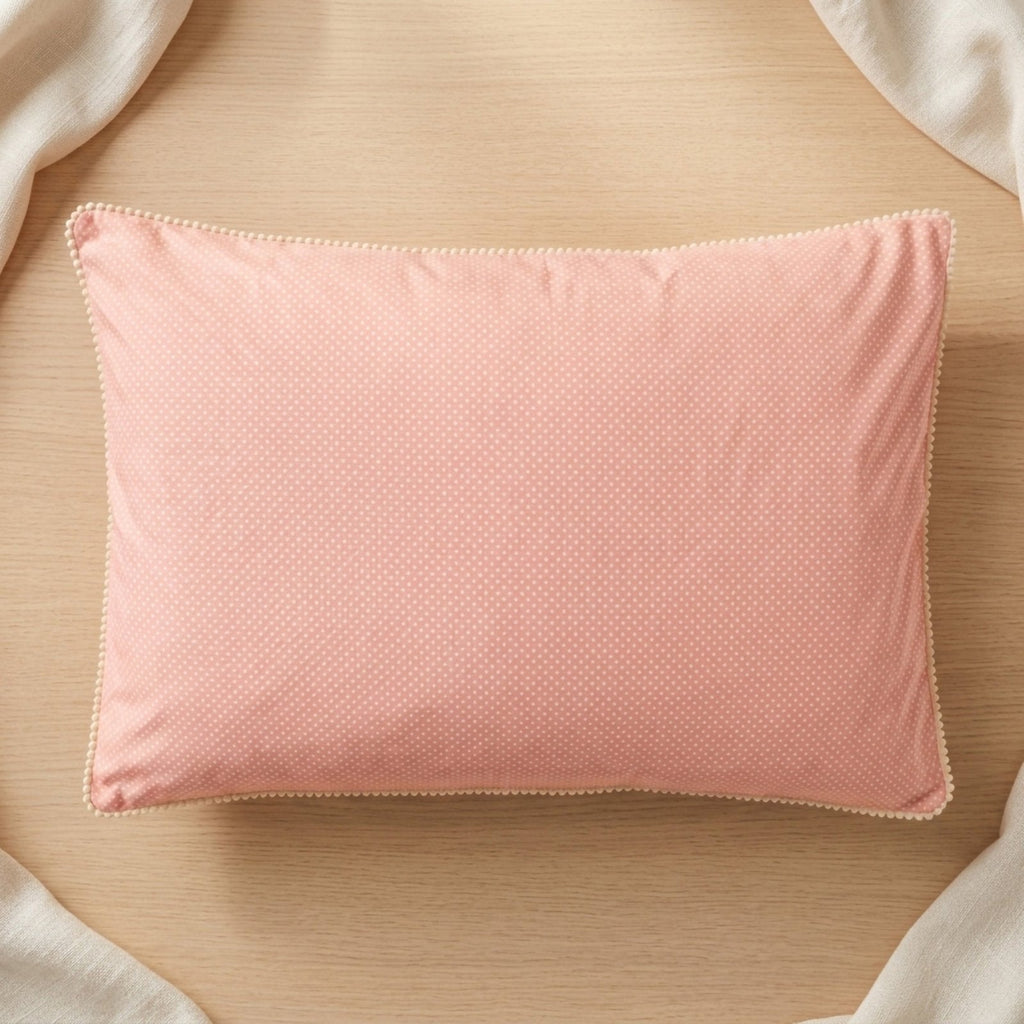 Misty Pink Kopfkissen – Boutique Bommel-Detail 50x70 – Baby-Kissen – Joyful Kids – Foto 2
