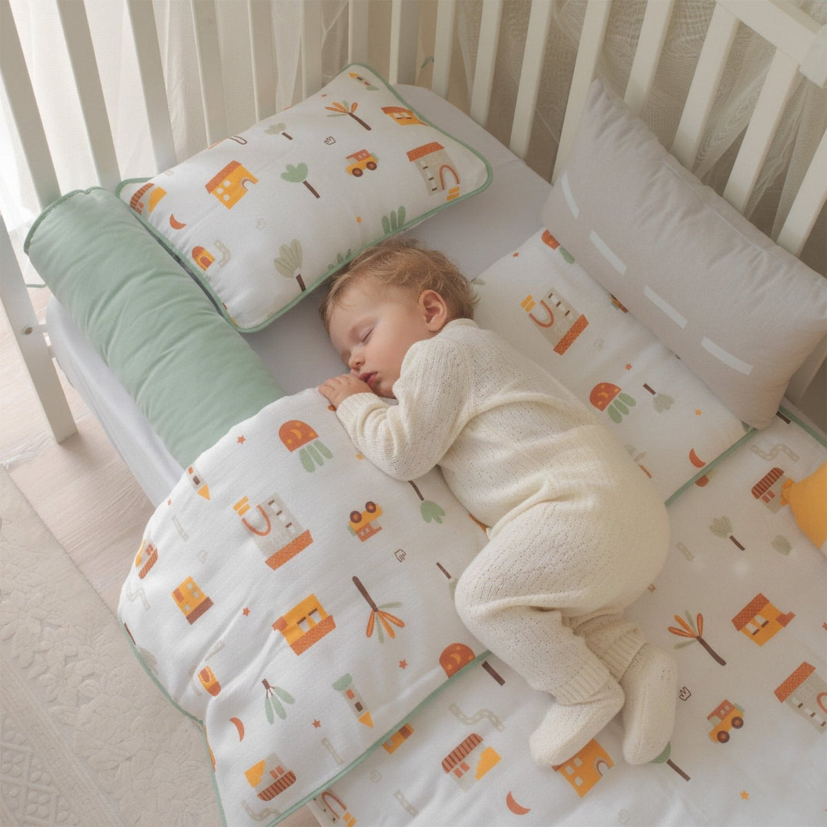 Baby-Schlafset My City – Stadtmotiv, 100 % Musselin – Joyful Kids – Foto 2