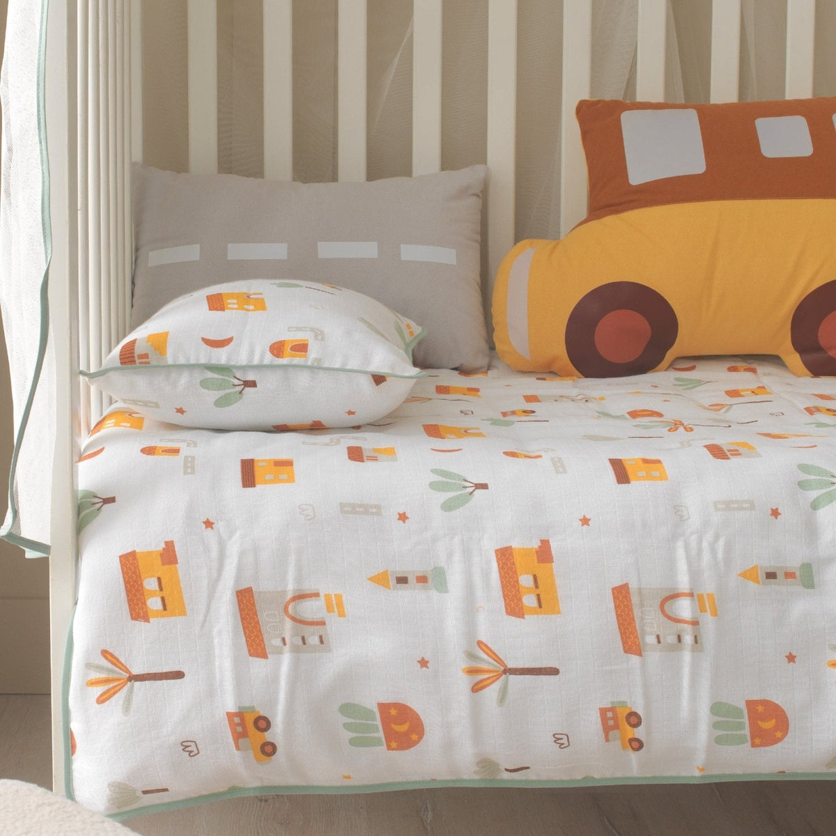 Baby-Schlafset My City – Stadtmotiv, 100 % Musselin – Joyful Kids – Foto 4