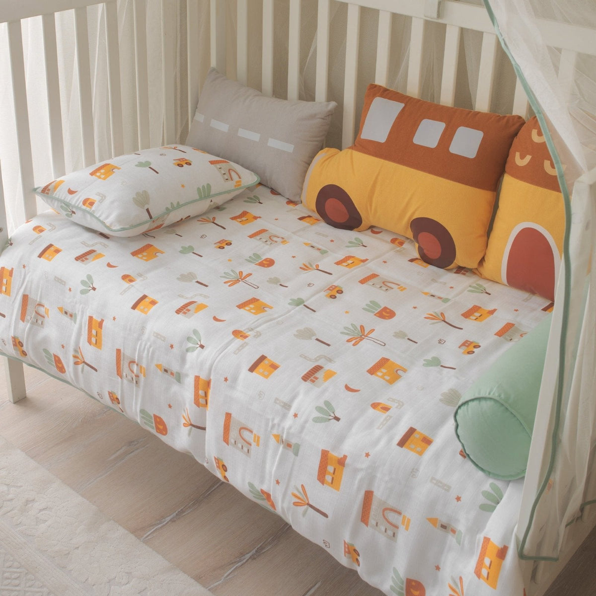 Baby-Schlafset My City – Stadtmotiv, 100 % Musselin – Joyful Kids – Foto 6