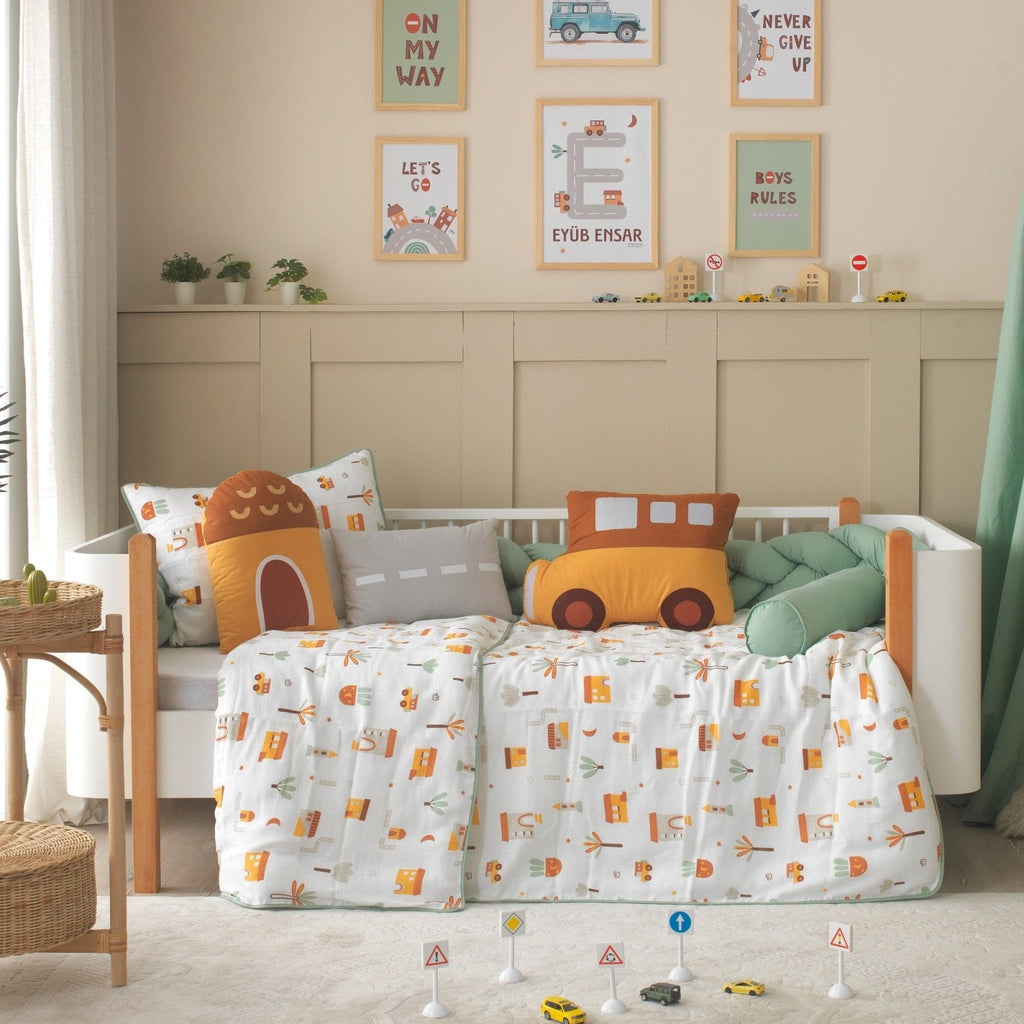 Montessori-Baby-Schlafset My City – Stadtmotiv aus Musselin – 9-teilig – Joyful Kids – Foto 4