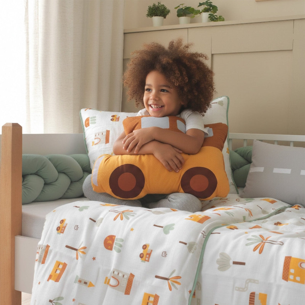 Montessori-Baby-Schlafset My City – Stadtmotiv aus Musselin – 9-teilig – Joyful Kids – Foto 3