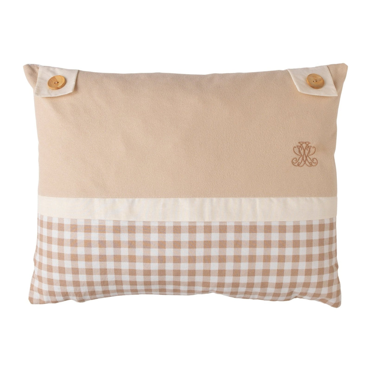 Teddy Dekokissen mit Wappen-Stickerei – 45x35 Boutique – Joyful-Kids-Signatur – Foto 1