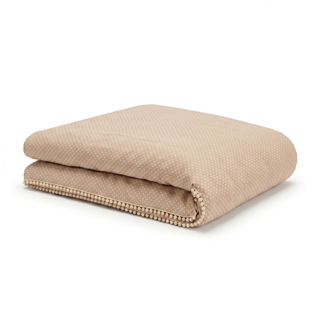 Misty Brown Bettwäschebezug – Boutique Bommel-Detail – Neutral für Babys – Joyful Kids – Foto 1