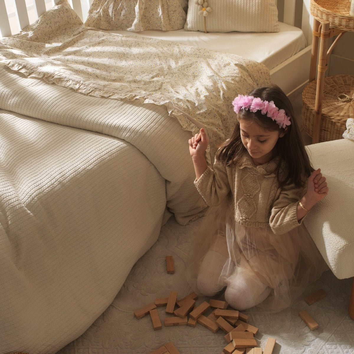 Daisy Bettwäschebezug – Boutique Steppstoff mit Rüschendetail – Baby-Bettwäsche – Joyful Kids – Foto 5