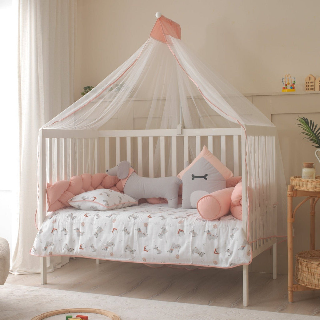 Puppy Musselin-Baby-Schlafset Rosa – Mit Nestchen – Foto 1