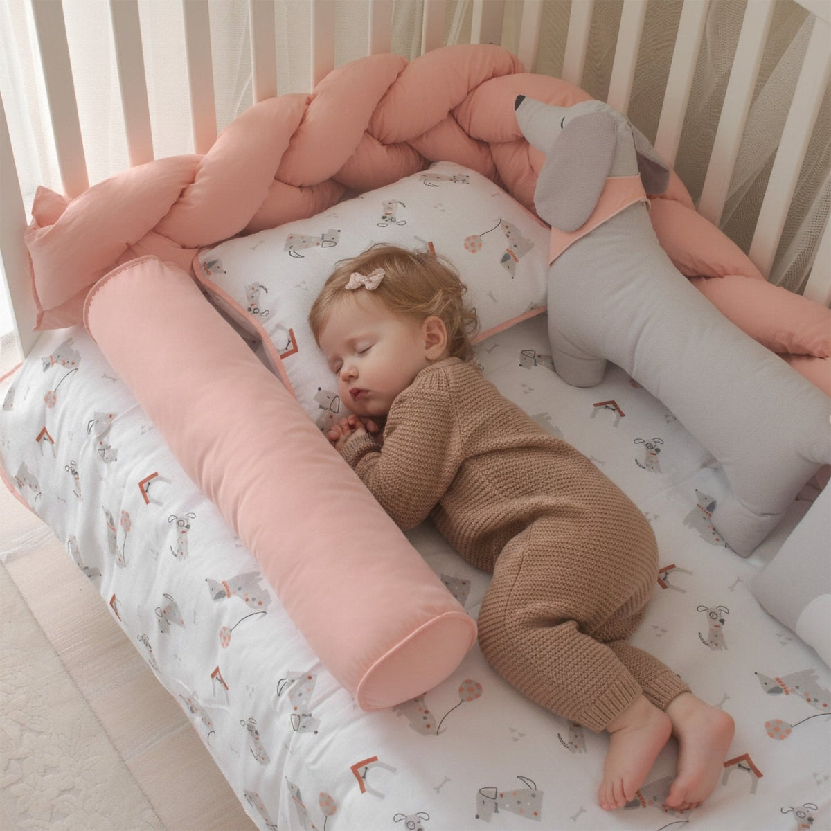 Puppy Musselin-Baby-Schlafset Rosa – Mit Nestchen – Foto 2