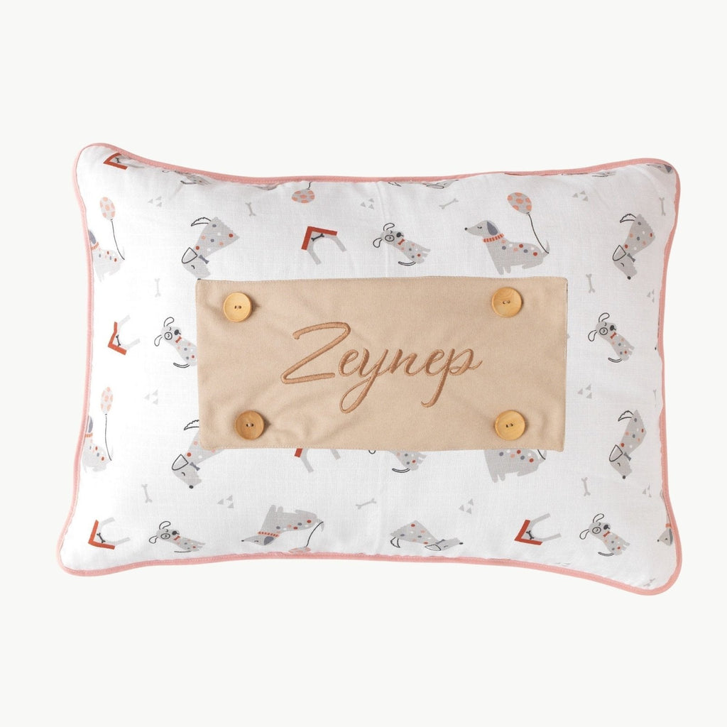 Personalisiertes Baby-Kissen mit Handstickerei – Puppy-Serie – Geburtsgeschenk – Joyful Kids – Foto 5