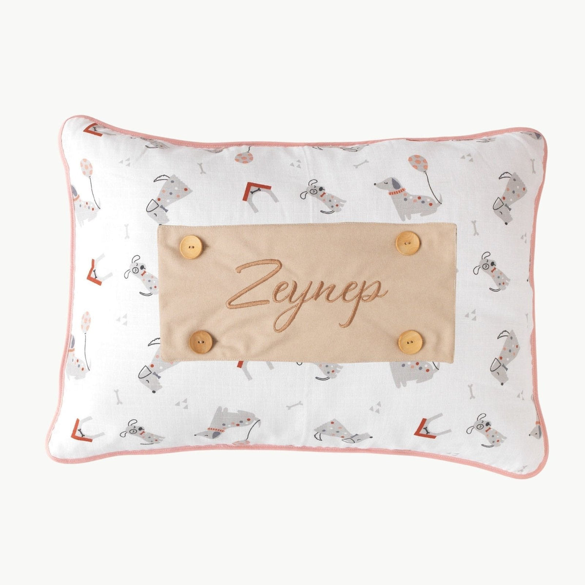 Personalisiertes Baby-Kissen mit Handstickerei – Puppy-Serie – Geburtsgeschenk – Joyful Kids – Foto 5