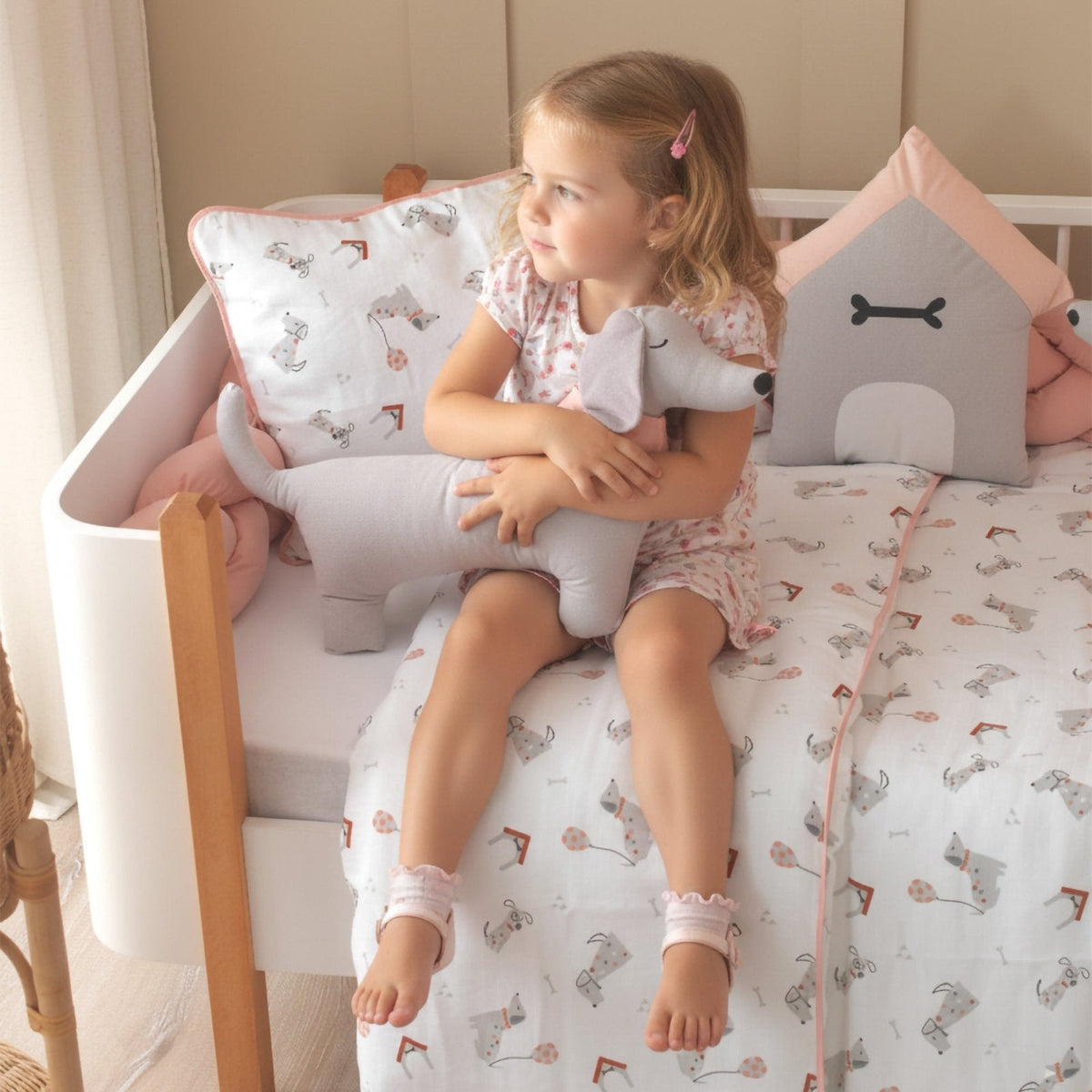 Montessori-Baby-Schlafset Puppy – Musselin, Hundemotiv, 9-teilig – Joyful Kids – Foto 3