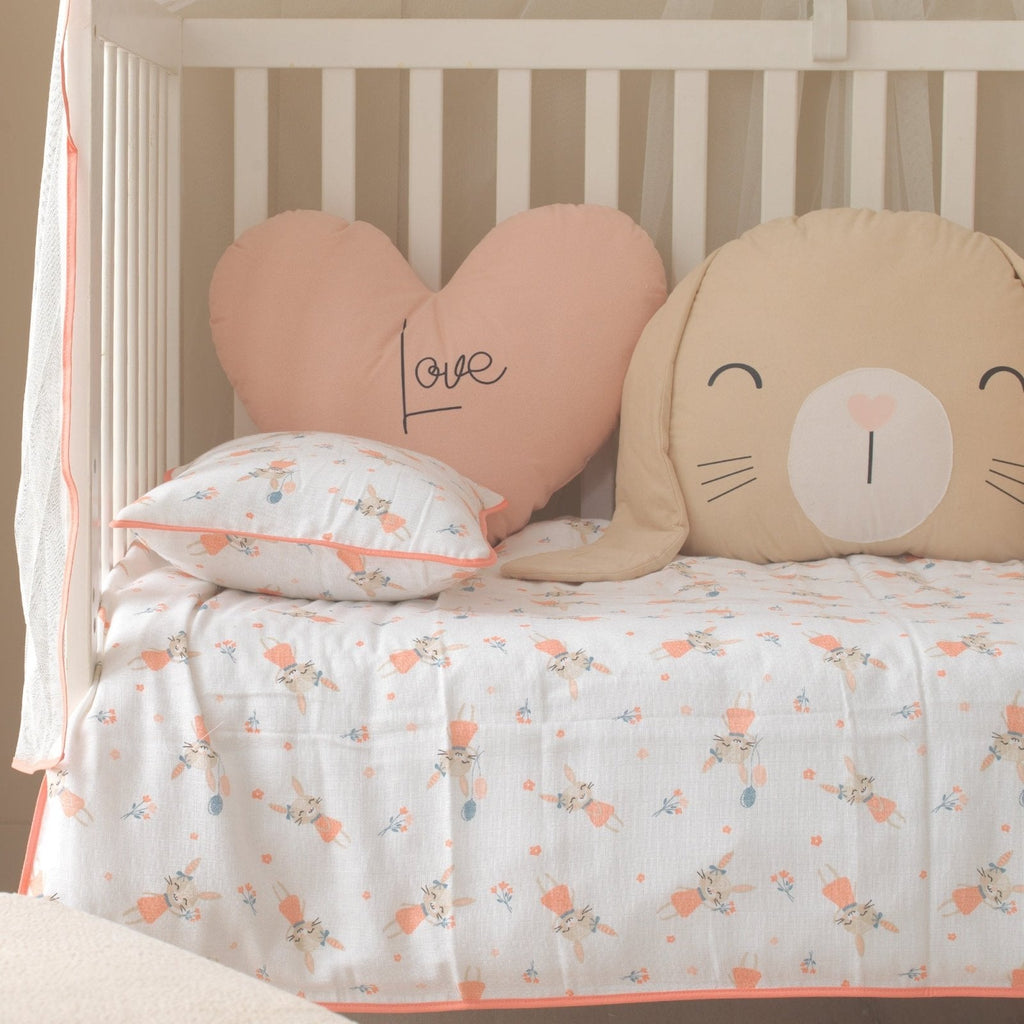 Baby-Schlafset für Mädchen Hase – Koralle Musselin – Joyful Kids – Foto 6