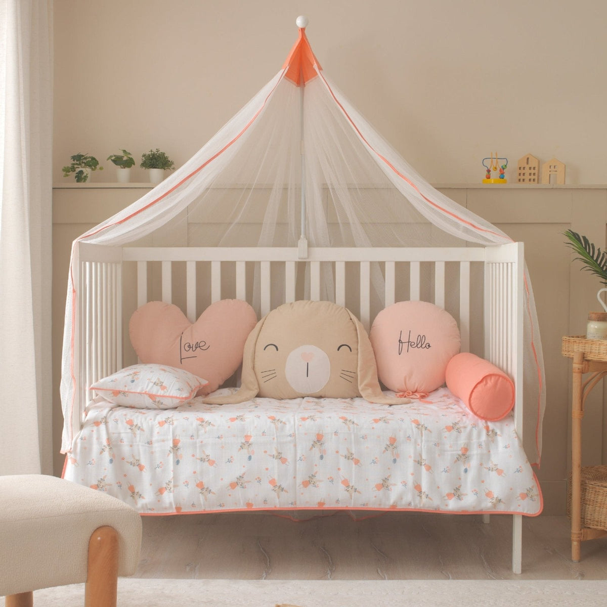 Baby-Schlafset für Mädchen Hase – Koralle Musselin – Joyful Kids – Foto 3