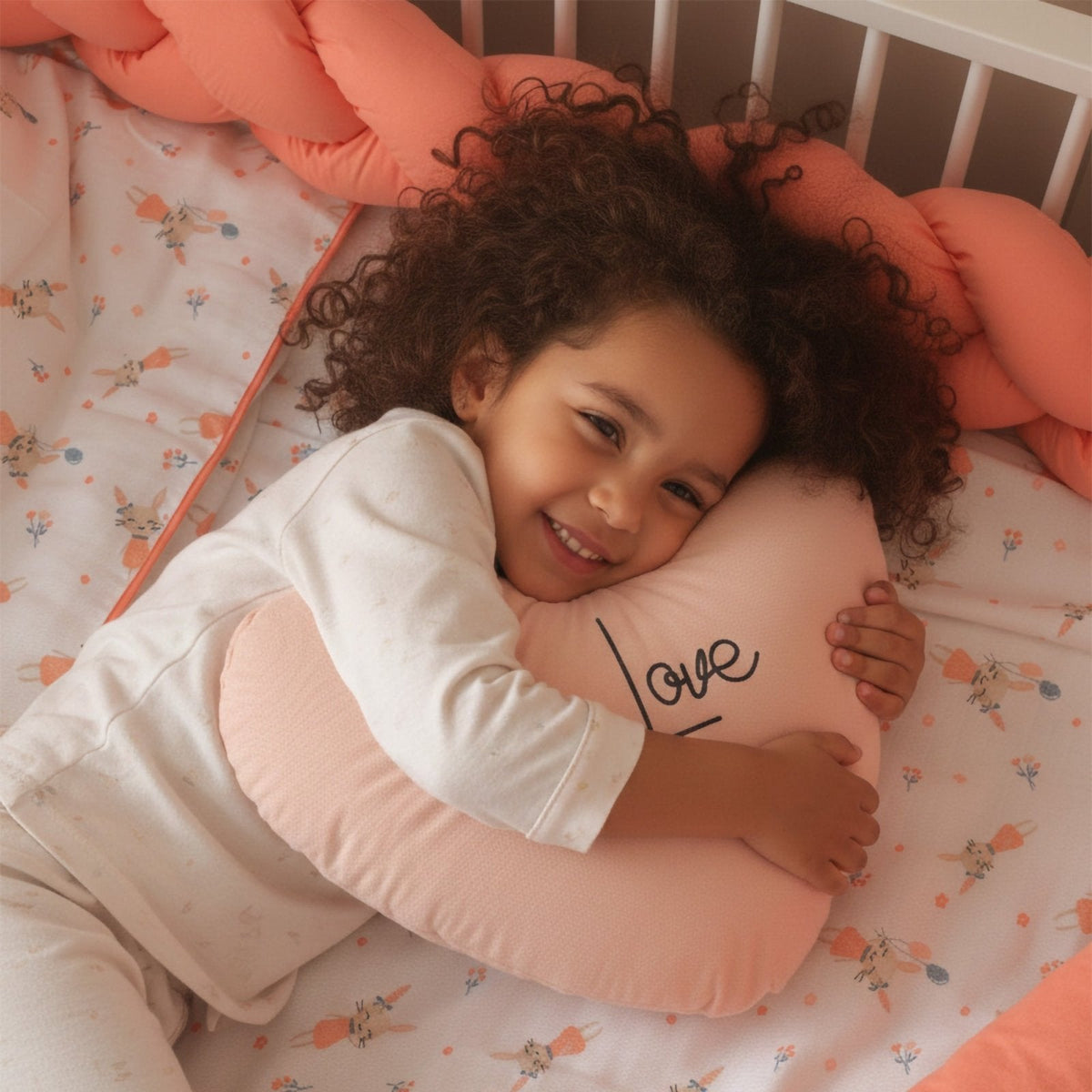 Montessori-Baby-Schlafset für Mädchen – Rabbit Hase Koralle – 9-teilig – Joyful Kids – Foto 6