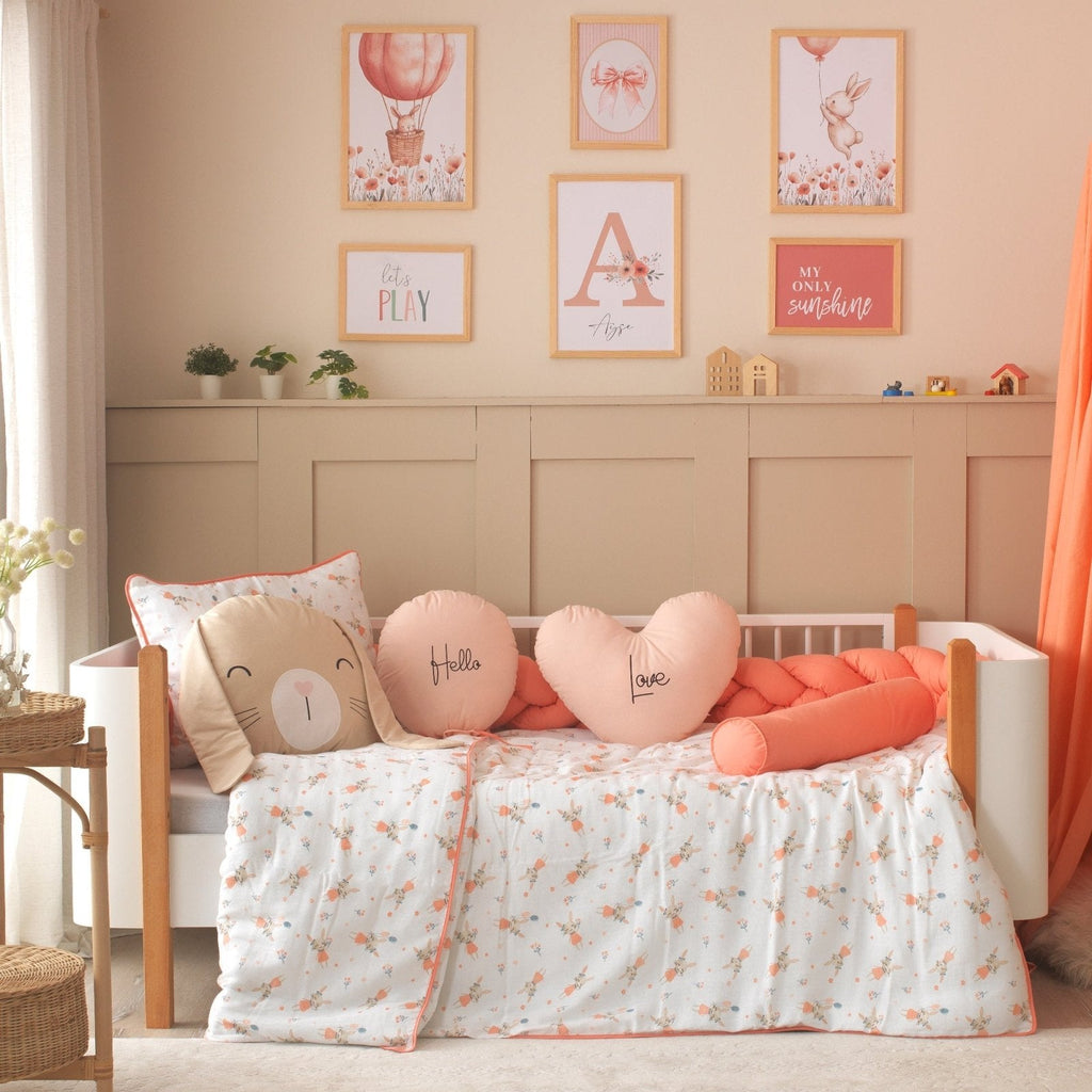 Montessori-Baby-Schlafset für Mädchen – Rabbit Hase Koralle – 9-teilig – Joyful Kids – Foto 4