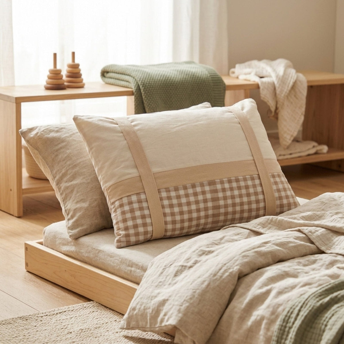 Teddy Dekokissen mit Alcantara-Streifen – 45x35 Boutique – Mit Bezug – Joyful Kids – Foto 3
