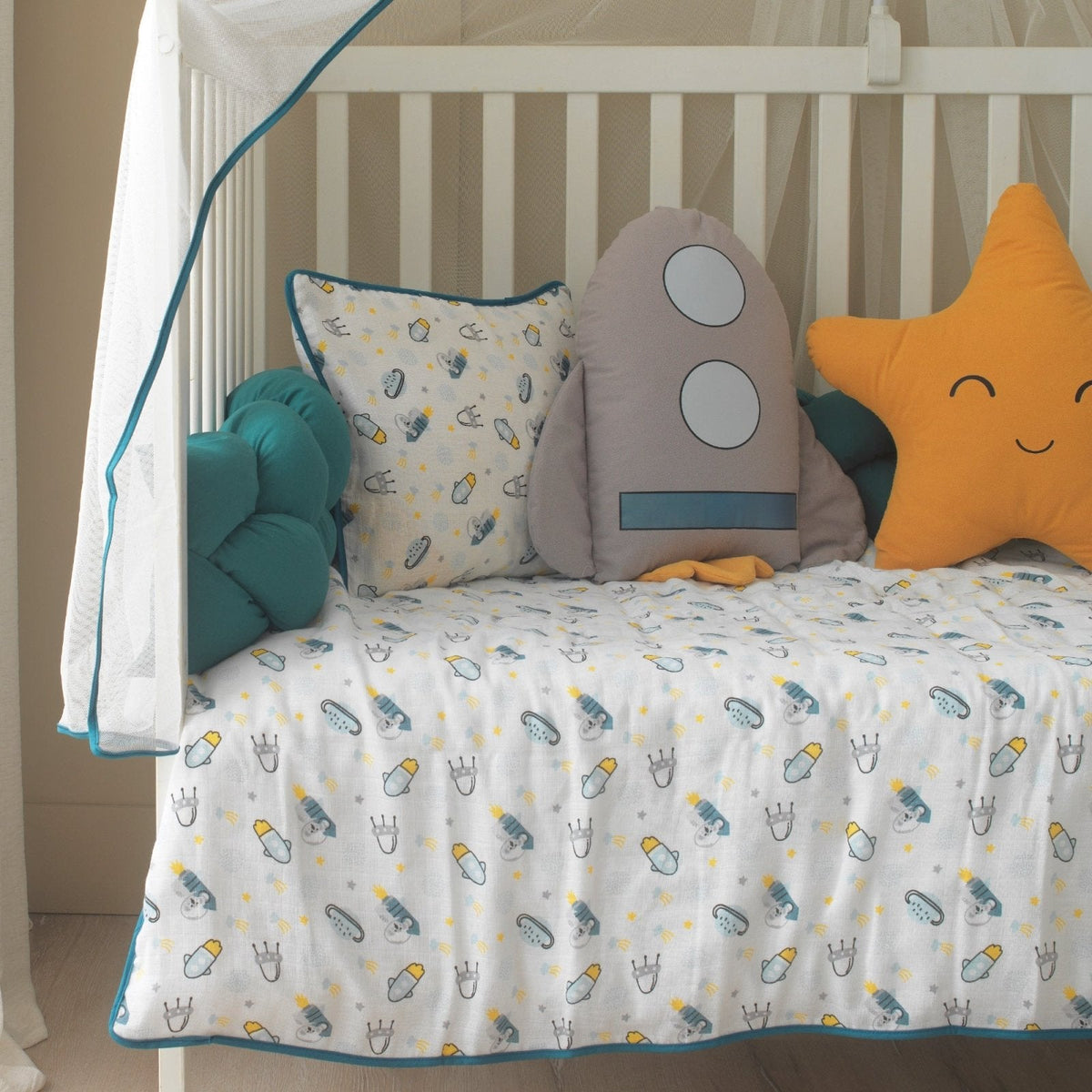 Space-Weltraum-Musselin-Baby-Schlafset – Mit Nestchen – Foto 5