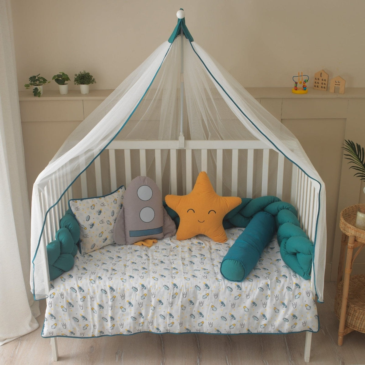 Space-Weltraum-Musselin-Baby-Schlafset – Mit Nestchen – Foto 6
