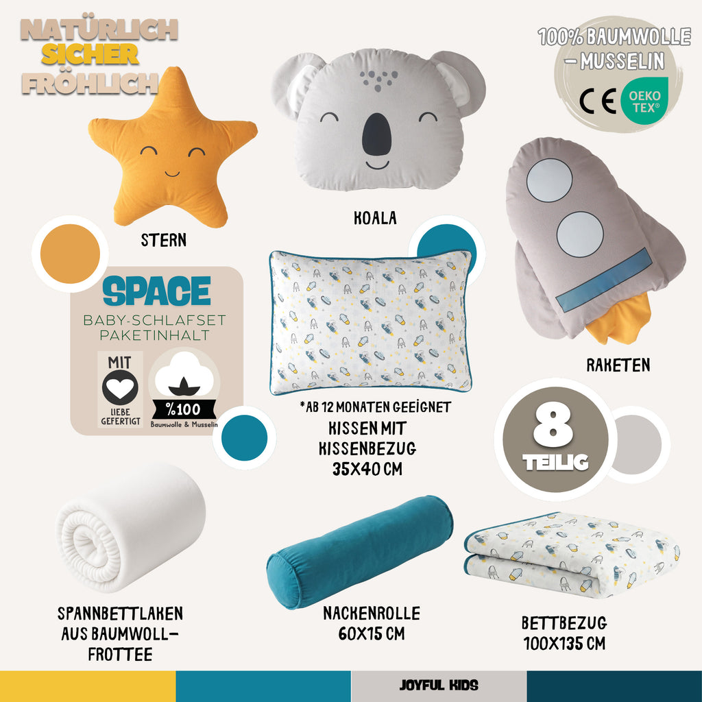Baby-Schlafset für Jungen Weltraum – 100 % Musselin, Space-Motiv – Joyful Kids – Foto 5