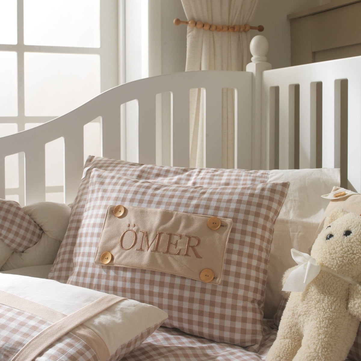 Montessori-Baby-Schlafset – Teddy Vichy-Karo – 8-teilig – Joyful Kids – Foto 10