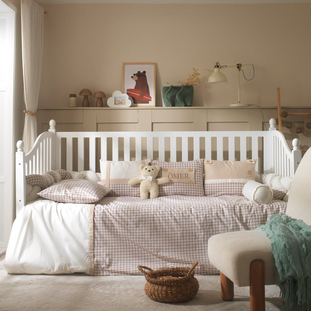 Montessori-Baby-Schlafset – Teddy Vichy-Karo – 8-teilig – Joyful Kids – Foto 3