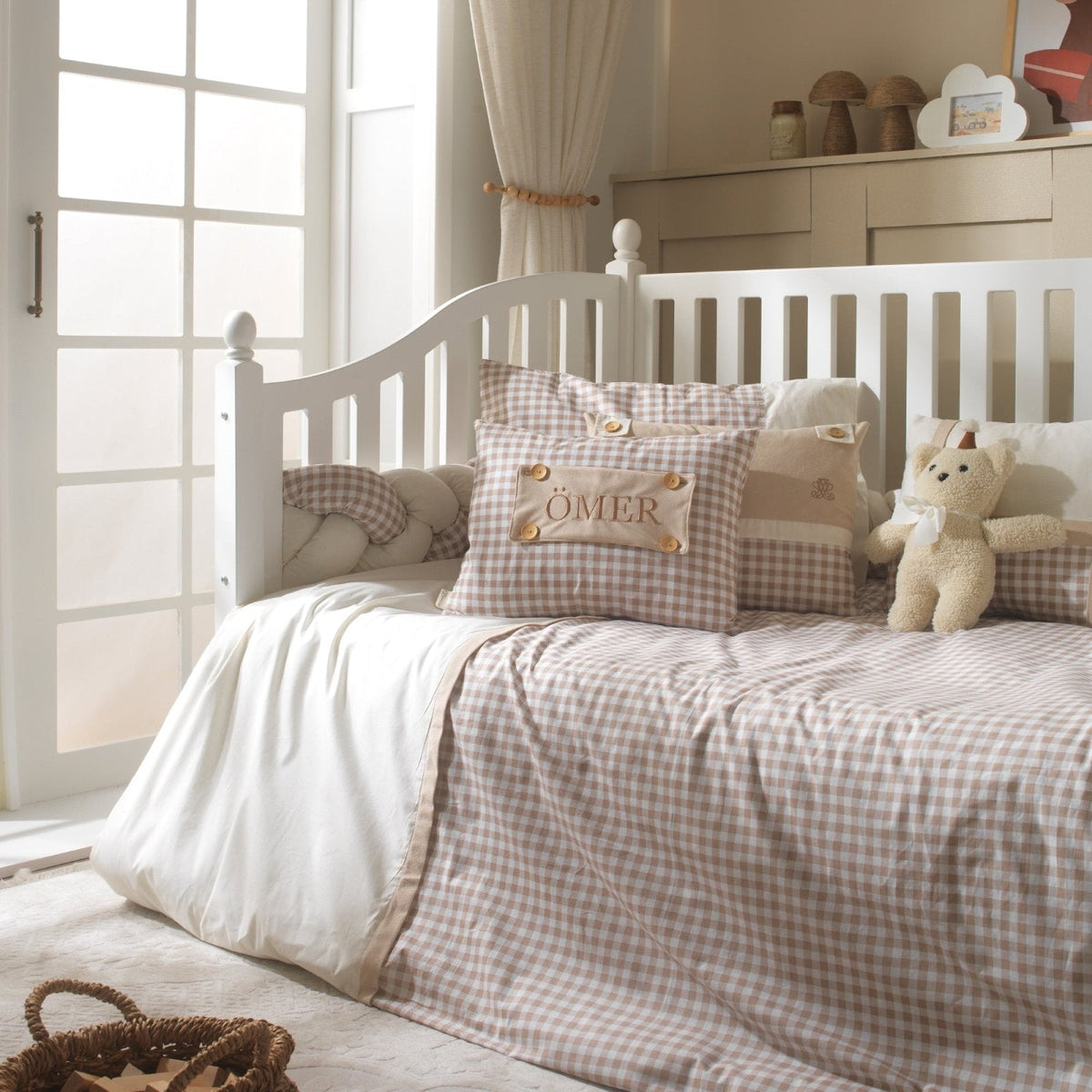 Montessori-Baby-Schlafset – Teddy Vichy-Karo – 8-teilig – Joyful Kids – Foto 4