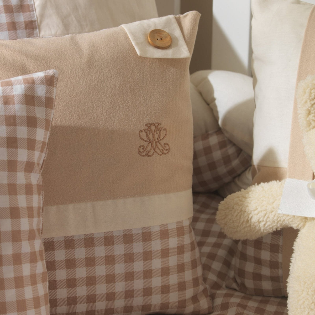 Montessori-Baby-Schlafset – Teddy Vichy-Karo – 8-teilig – Joyful Kids – Foto 6