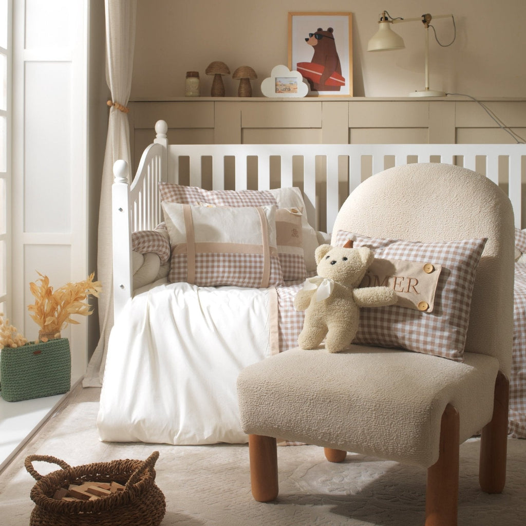 Montessori-Baby-Schlafset – Teddy Vichy-Karo – 8-teilig – Joyful Kids – Foto 8