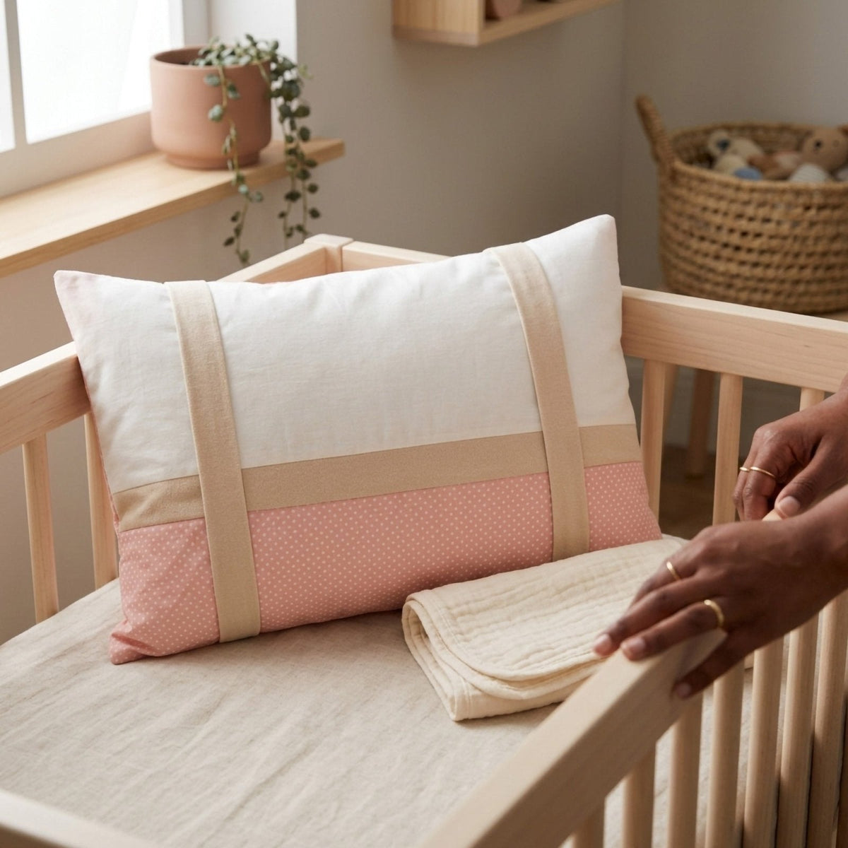 Misty Pink Dekokissen mit Alcantara-Streifen – 45x35 Boutique – Joyful Kids – Foto 3